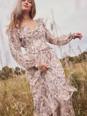 Francesca's Collections - Paisley Ruffle Maxi Dress
